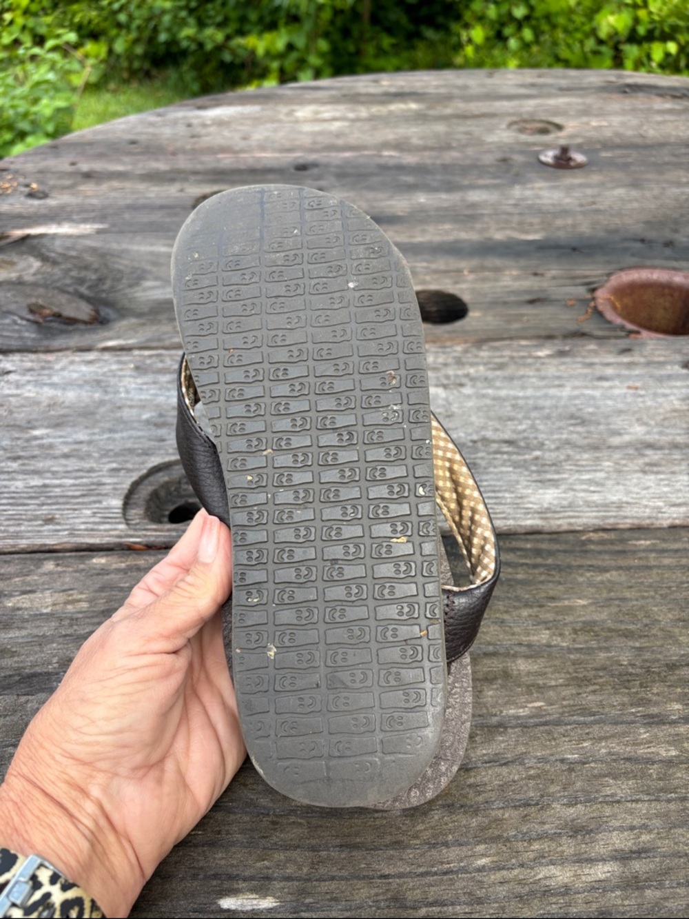 Sanuk Women’s Sz7 Brown yoga Mat Flip Flops with Poka-Dot Accent#314‎ - Picture 8 of 8